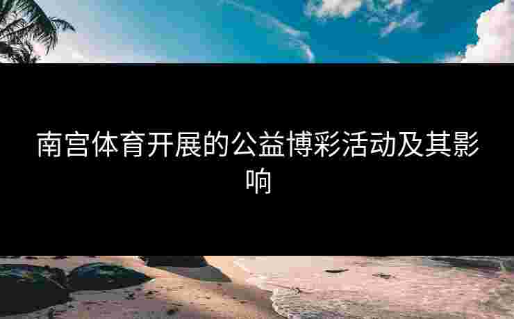南宫体育开展的公益博彩活动及其影响