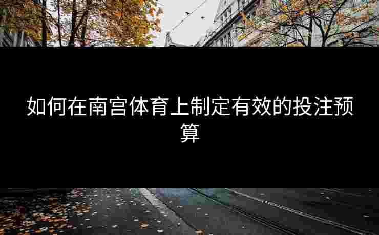 如何在南宫体育上制定有效的投注预算