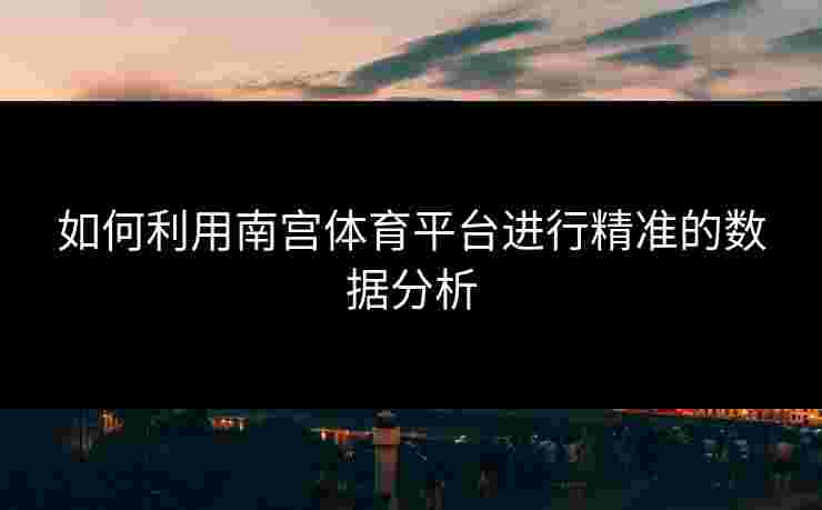 如何利用南宫体育平台进行精准的数据分析