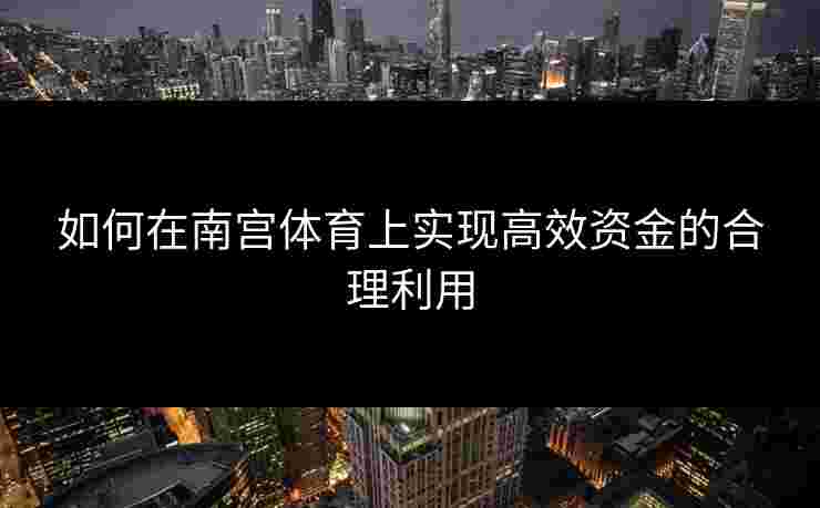 如何在南宫体育上实现高效资金的合理利用